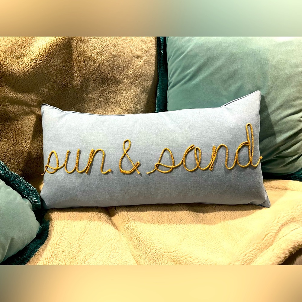 Lovely pale blue accent pillow Sun & Sand